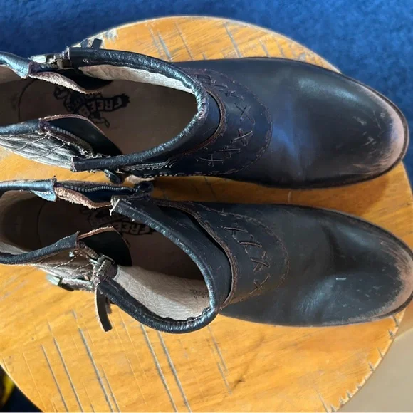 Freebird Black and Brown Quilted Ankle Boots - Picture 3 of 4